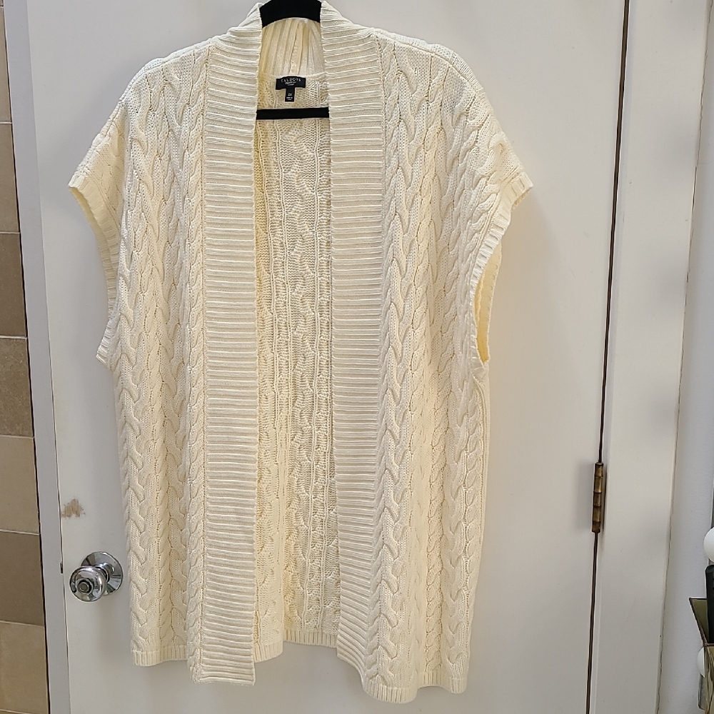 Talbots Cotton Cap Sleeve Cardigan